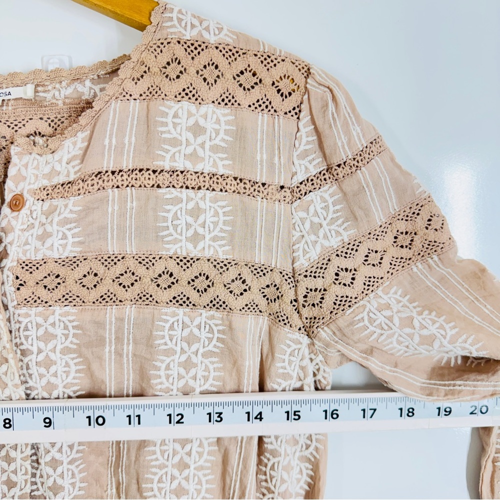 Revolve Tularosa Dakota Mini Dress Ivory Tan Stripe Boho S - Picture 8 of 13